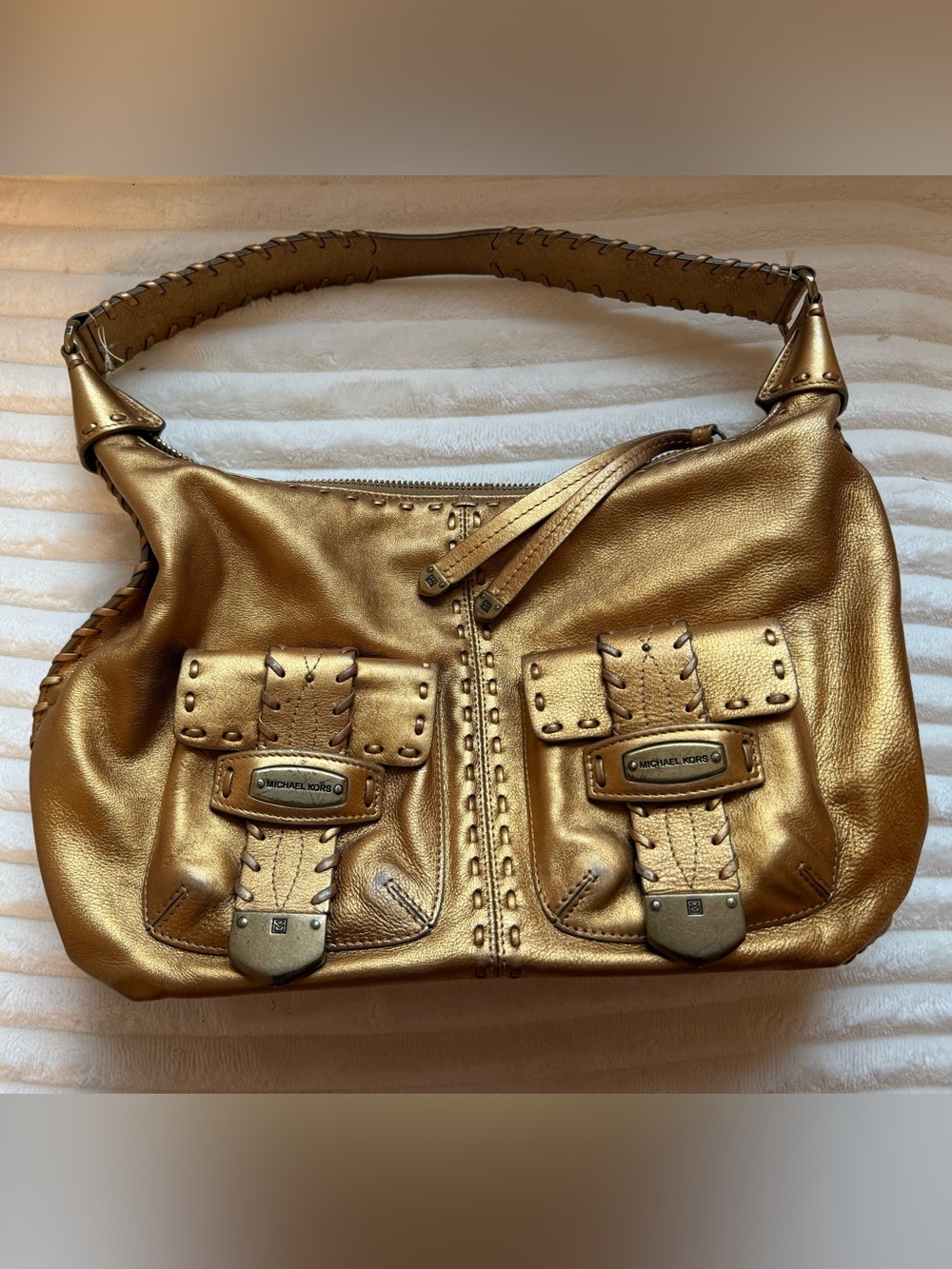 Michael Kors Women's Skorpios Shoulder Bag Metallic Gold